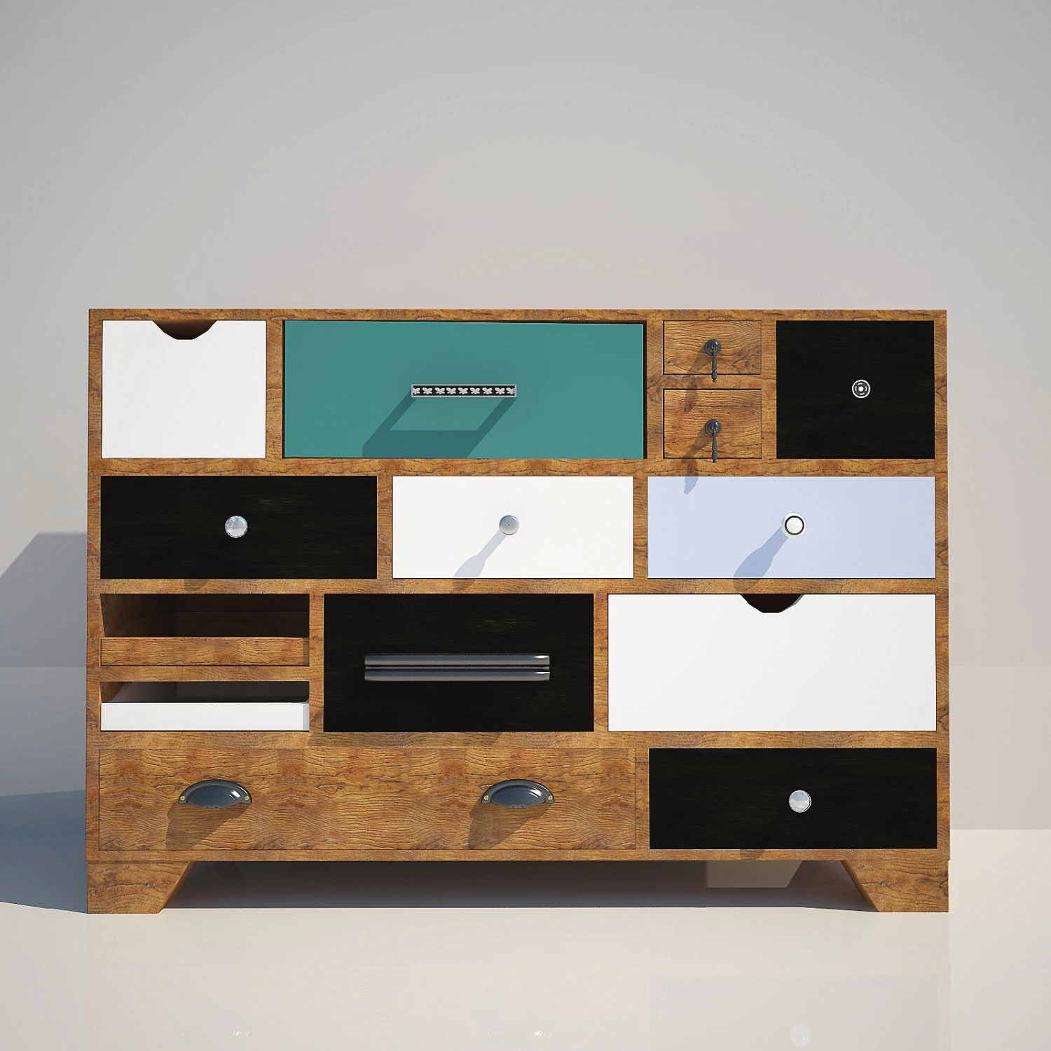 commode kare dresser malibu eu 14-drawer 3D Model .c4d .max .obj .3ds .fbx .stl .blend 