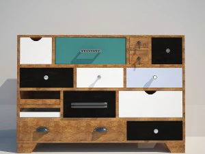 commode kare dresser malibu eu 14-drawer 3D Model