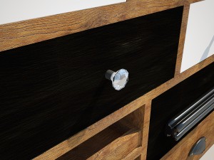 commode kare dresser malibu eu 14-drawer 3D मॉडल