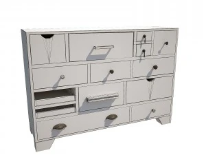 commode kare dresser malibu eu 14-drawer 3D Model