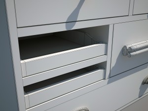 commode kare dresser malibu eu 14-drawer 3D मॉडल