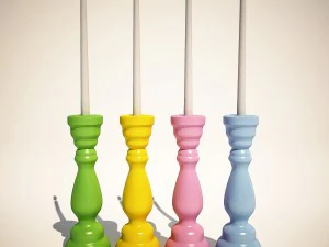 candle holder pastel fusil 16cm assorted 3D Model