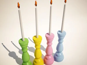 candle holder pastel fusil 16cm assorted 3D Model