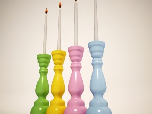 candle holder pastel fusil 16cm assorted Modelo 3D