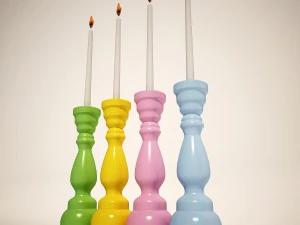 candle holder pastel fusil 16cm assorted 3D Model