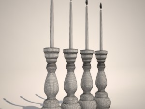 candle holder pastel fusil 16cm assorted Modelo 3D