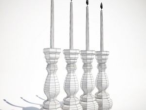 candle holder pastel fusil 16cm assorted Modelo 3D