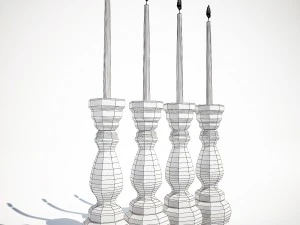 candle holder pastel fusil 16cm assorted 3D Model