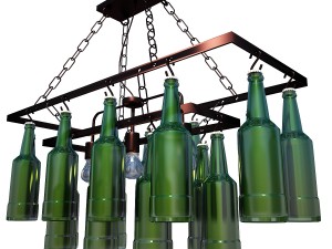 pendant lamp beer bottles 3D Model