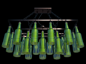 pendant lamp beer bottles 3D Model
