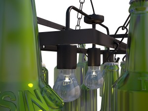 pendant lamp beer bottles 3D Model