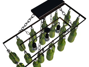 pendant lamp beer bottles 3D Model