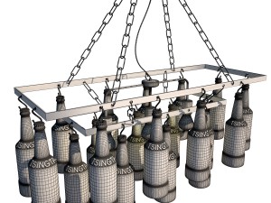 pendant lamp beer bottles 3D Model
