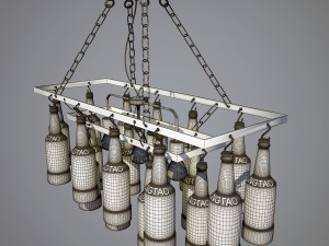 pendant lamp beer bottles 3D Model