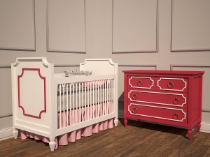 crib and dresser newport cottages Modelo 3D