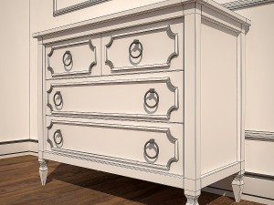 crib and dresser newport cottages Modelo 3D