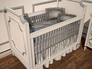 crib and dresser newport cottages Modelo 3D