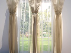 curtains and blinds beige 3D Model