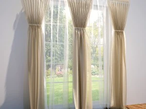 curtains and blinds beige 3D Model