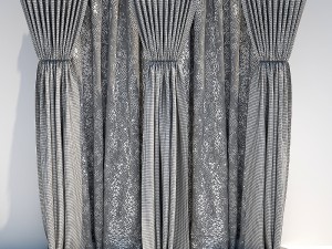 curtains and blinds beige Model 3D