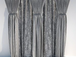curtains and blinds beige 3D Model