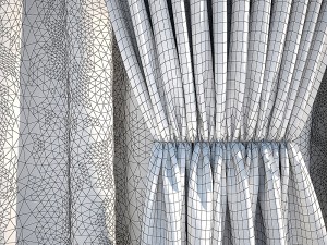 curtains and blinds beige Model 3D