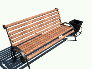 bench wood 3D 모델