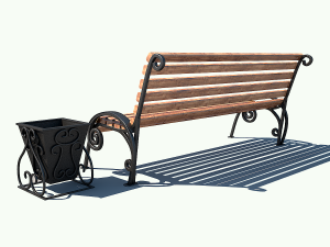 bench wood 3D 모델