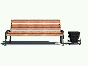 bench wood 3D 모델