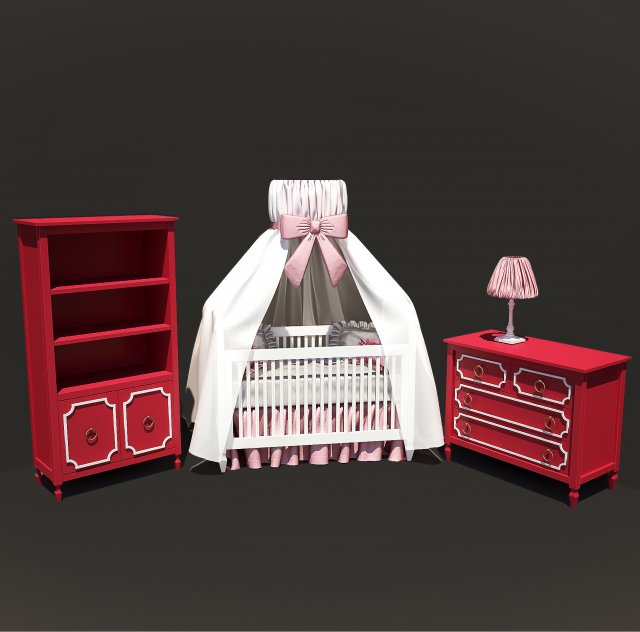 set of furniture for children newport cottages Modelo 3D .c4d .max .obj .3ds .fbx .stl .blend 