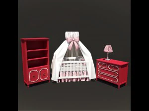 set meubels voor kinderen newport cottages 3D Model