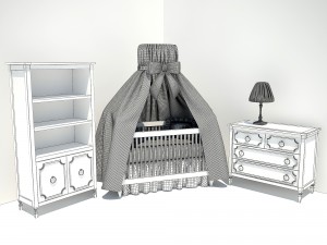 set of furniture for children newport cottages Modelo 3D