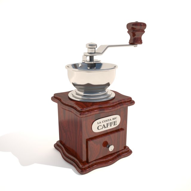 manual coffee grinder 3D Model .c4d .max .obj .3ds .fbx .stl .blend 