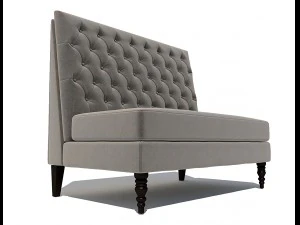 pri tucra velvet skylark upholstered banquette 3D Model