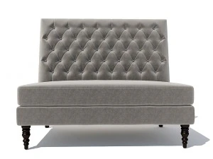 pri tucra velvet skylark upholstered banquette 3D Model