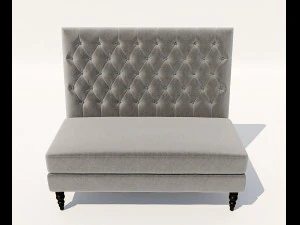 pri tucra velvet skylark upholstered banquette 3D Model