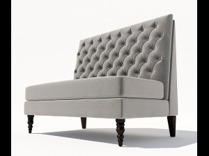 pri tucra velvet skylark upholstered banquette Modello 3D