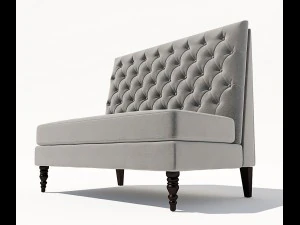 pri tucra velvet skylark upholstered banquette 3D Model