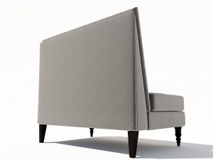 pri tucra velvet skylark upholstered banquette Modello 3D