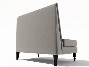 pri tucra velvet skylark upholstered banquette 3D Model