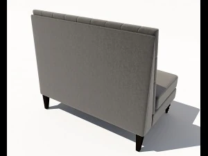 pri tucra velvet skylark upholstered banquette 3D Model