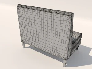 pri tucra velvet skylark upholstered banquette 3D Model