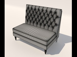 pri tucra velvet skylark upholstered banquette Modello 3D