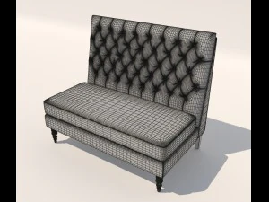 pri tucra velvet skylark upholstered banquette 3D Model