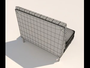 pri tucra velvet skylark upholstered banquette 3D Model