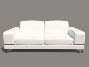 bianca leather standard sofa in white rose gold Modèle 3D