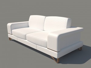 bianca leather standard sofa in white rose gold Modèle 3D