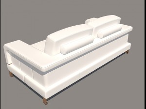 bianca leather standard sofa in white rose gold Modèle 3D