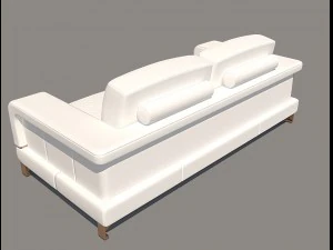 bianca leather standard sofa in white rose gold 3D Model