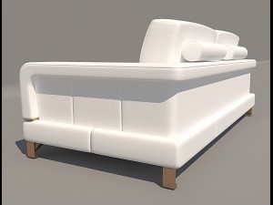 bianca leather standard sofa in white rose gold Modèle 3D